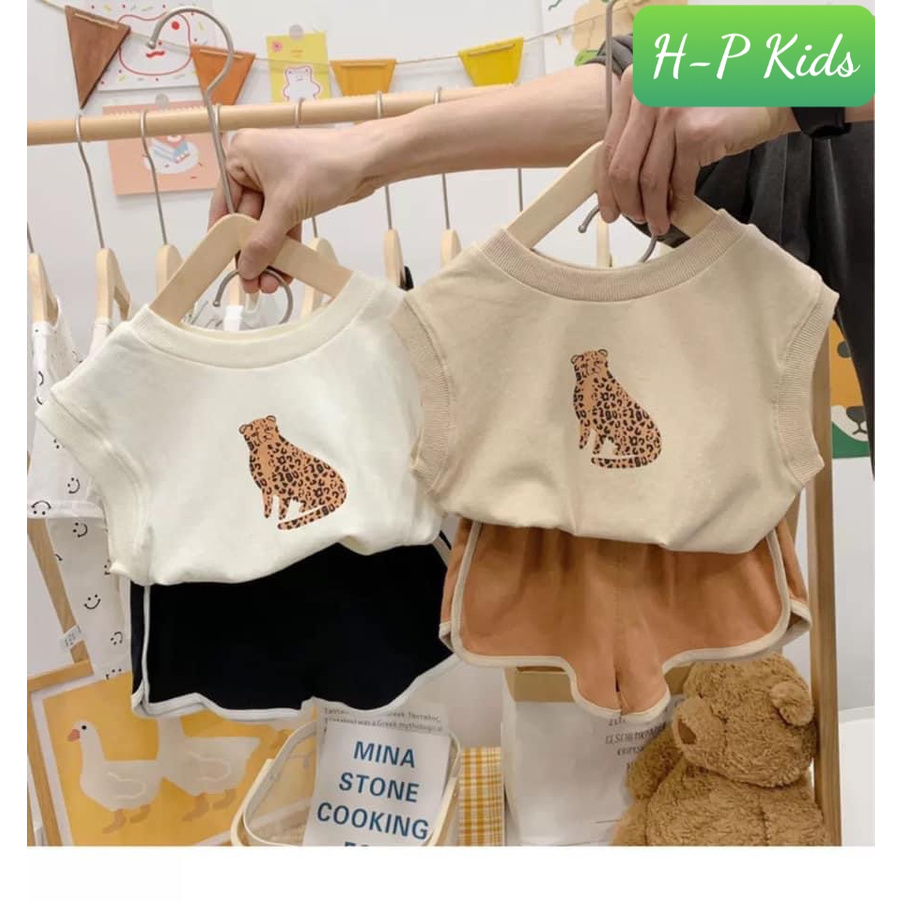 Bộ ba lỗ sát nách cho bé hình con báo