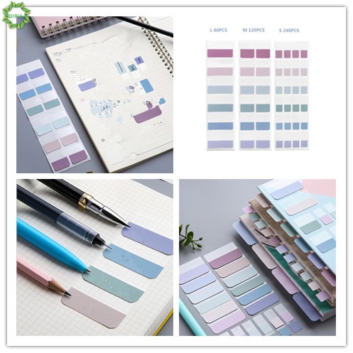 Miếng dán đánh dấu trang sách màu trơn đa năng cho học sinh/văn phòng