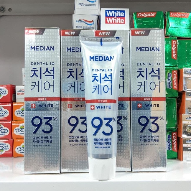 Kem đánh răng Median IQ 93% Hàn Quốc Kem đánh răng làm trắng răng (màu trắng) 120g