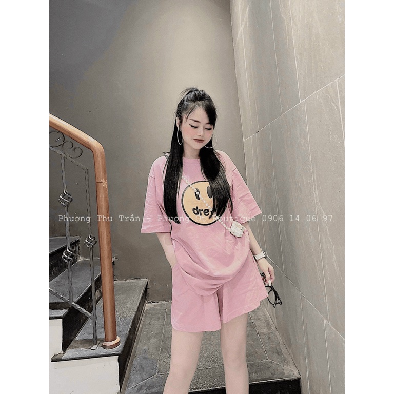 (FREE SHIP) SÉT BỘ NỮ THUN COTTON MẶT CƯỜI DREWI ĐI CHƠI NĂNG ĐỘNG TRẺ TRUNG HHP