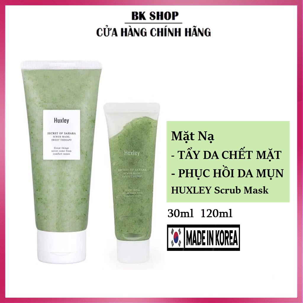 [Hàn Quốc] Mặt Nạ Tẩy Tế Bào Chết Mặt, Phục Hồi Da Mụn Huxley Scrub Mask Sweet Therapy 30mlz