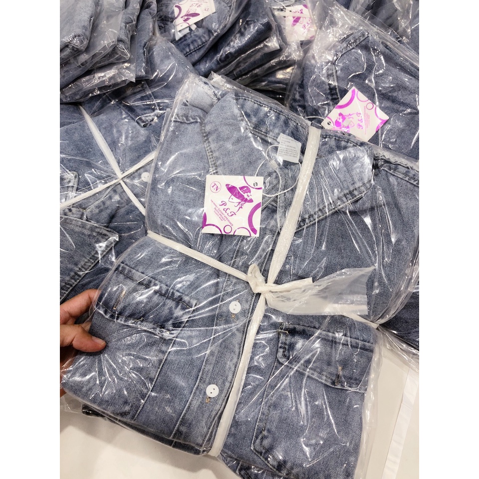 Áo jean tay chữ hàng đẹp chuẩn QC! (Ảnh chụp thật, kèm video)