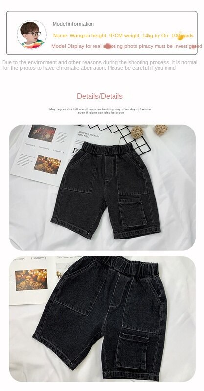 Quần Short Jeans Lưng Thun Thời Trang Cho Bé Trai