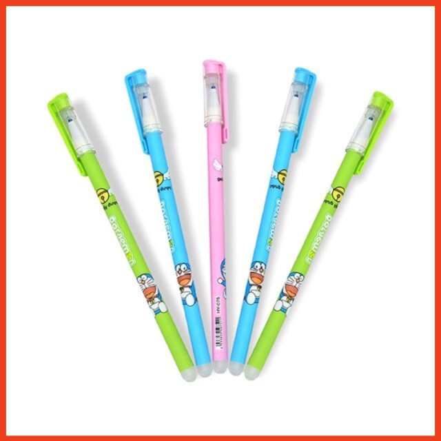 0[GIÁ SỈ] Bút Gel Nét Trơn Nhẹ Luyện Chữ Bút Mực Tím Tẩy Xoá Được Doraemon Hộp 12 Chiếc