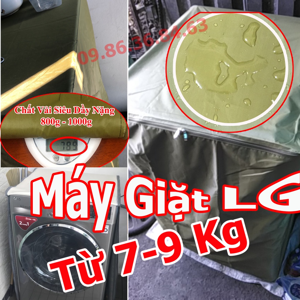 Vỏ Bọc Máy Giặt GL Bạt Phủ Vải Dù 3 Lớp Siêu Bền Chống Mưa Nắng Nóng Từ 6kg đến 15kg
