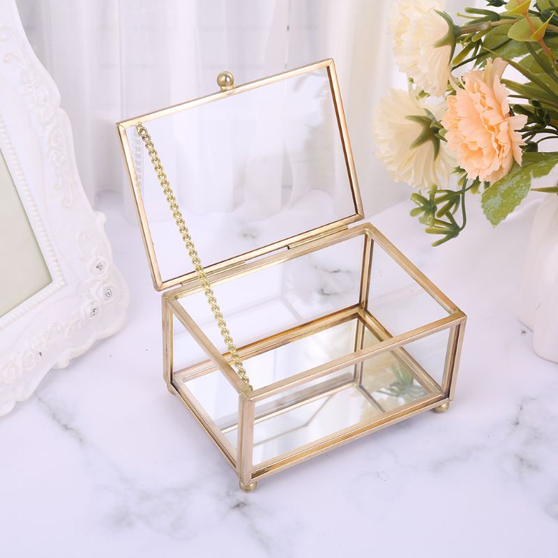 Hộp thủy tinh trong suốt đựng nhẫn cưới tiện lợi chất lượng cao