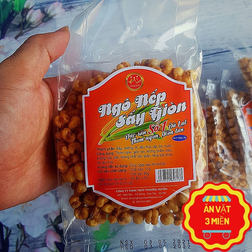 Ngô Nếp Sấy Giòn Đặc Sản Đà Lạt / Phương Huyền Food gói 120gr