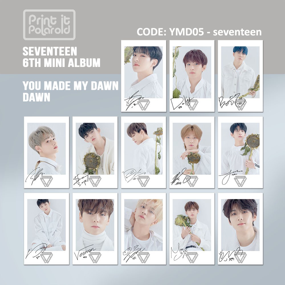 Thẻ Hình Nhóm Nhạc Seventeen Contents 13 + Ttd You Made My Dawn