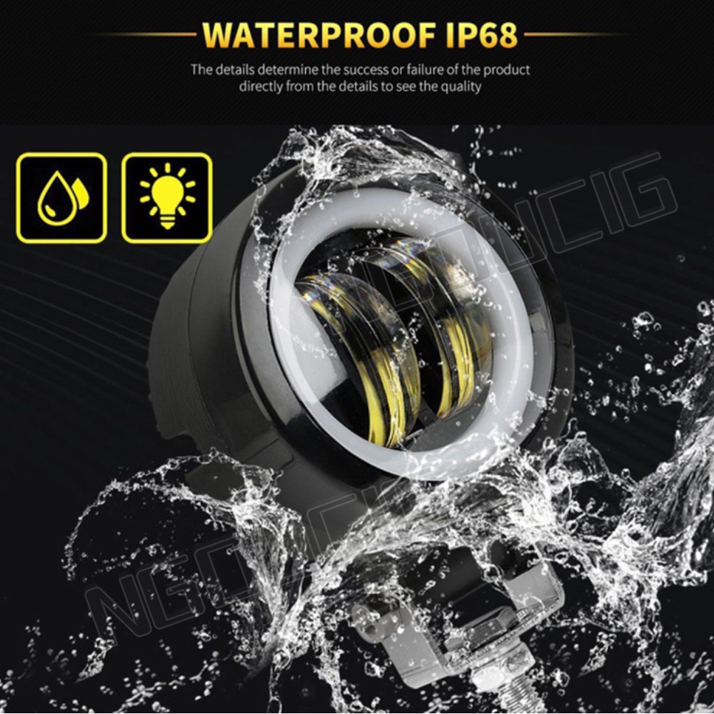 Đèn Pha LED Tròn / Vuông Siêu Sáng Hình Đôi Mắt Thiên Thần 20W Dành Cho Xe Hơi SUV