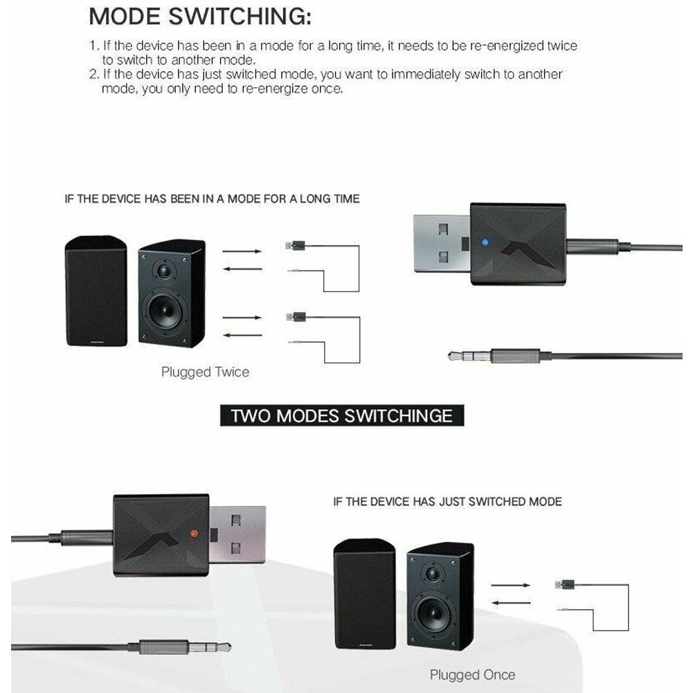 Usb Thu Phát Tín Hiệu Bluetooth 5.0 Q5T2 2 Trong 1