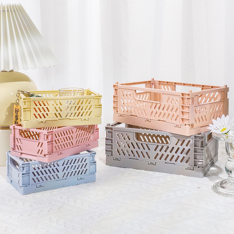 Rổ đựng đồ để bàn gấp gọn lại được dành cho học sinh nhân viên văn phòng sử dụng tại nhà