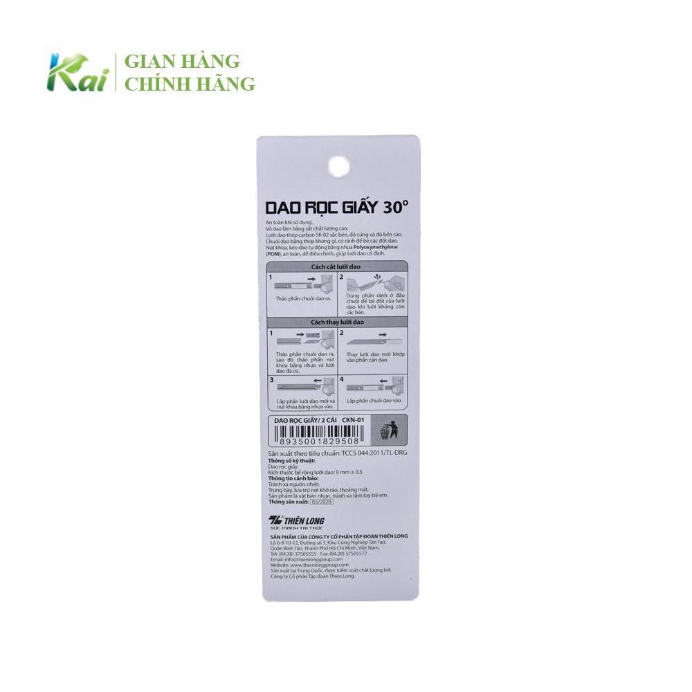 Dao Rọc Giấy Thiên Long CKN-01 Đa Năng , HÀNG CHÍNH HÃNG, GIÁ SỈ
