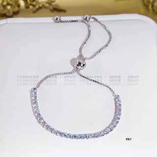 Lắc tay nữ dải đá dây rút bạc - Trang sức Vàng Bạc Hoà Thảo