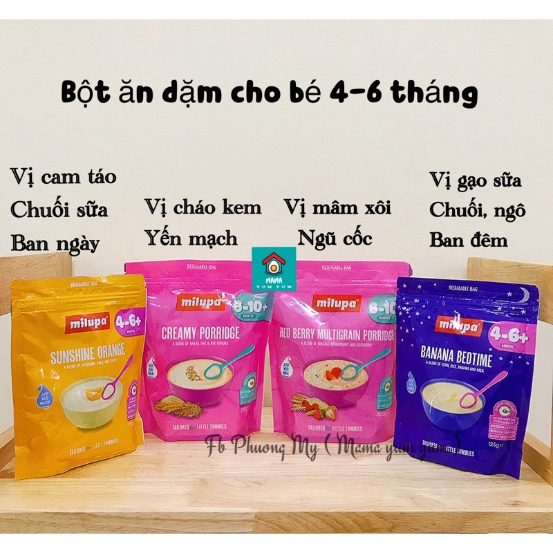 (Date 11,12/2021) Bột ăn dặm cháo kem sữa MILUPA Anh cho bé từ 4 tháng