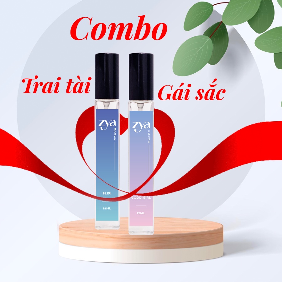Combo nước hoa tình yêu Zya trai tài gái sắc cho nàng và chàng hương cỏ thơm mát, hương gỗ nồng nàn dung tích 10ml