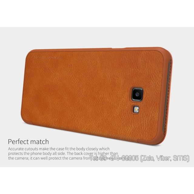 Bao da thật Nillkin Qin Galaxy J4+/ j4 plus có ngăn để thẻ. car Chính hãng
