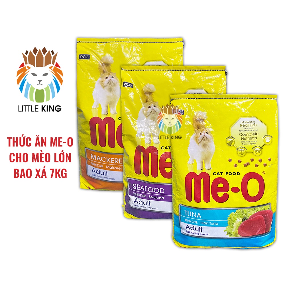 Thức ăn cho mèo lớn Me-o Adult bao 7kg (bao không chia túi nhỏ), thức ăn hạt mèo giá rẻ Little King pet shop