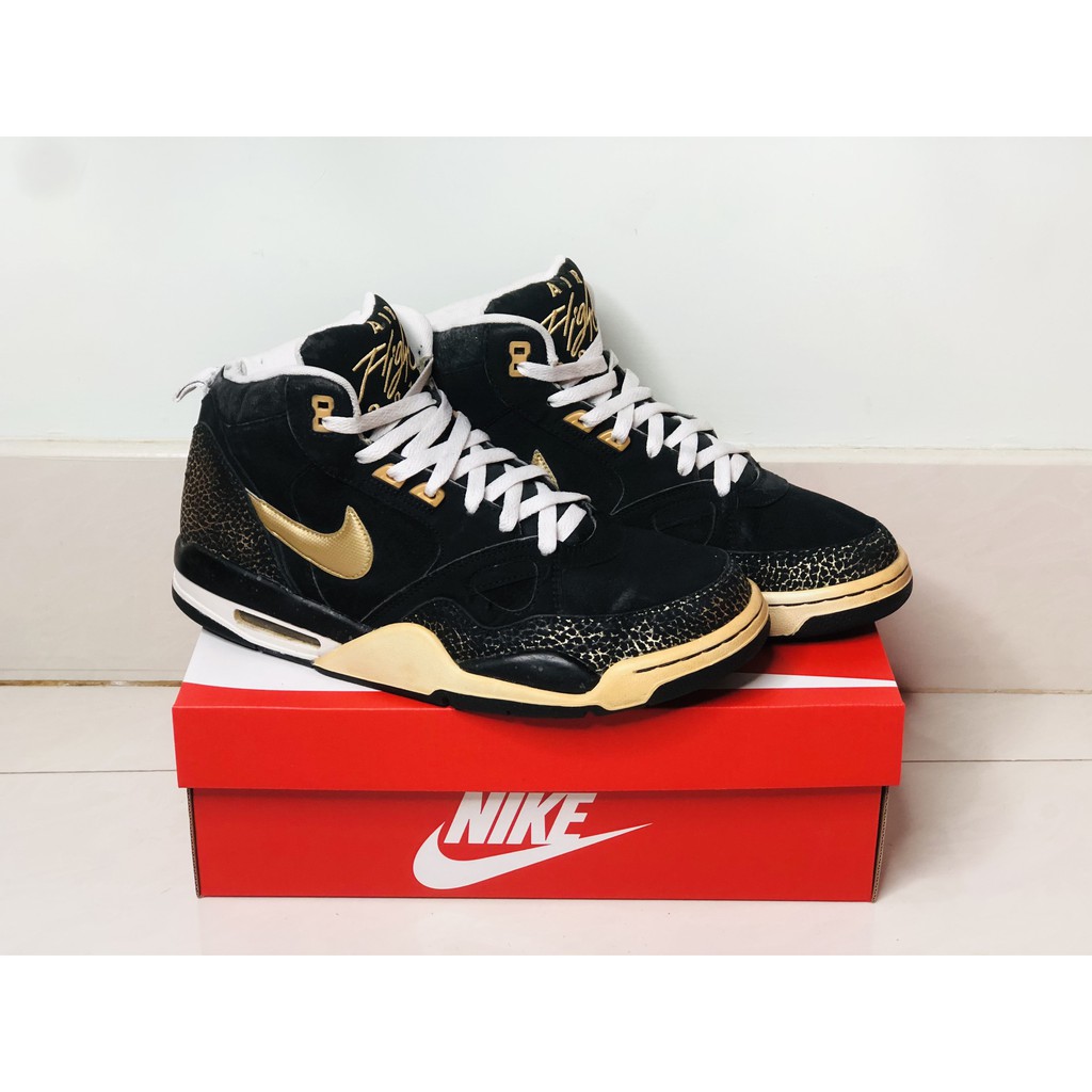 Giày Thể Thao Sneaker Nike Men's Flight '13 MID Black Metallic Gold - Size 44.5