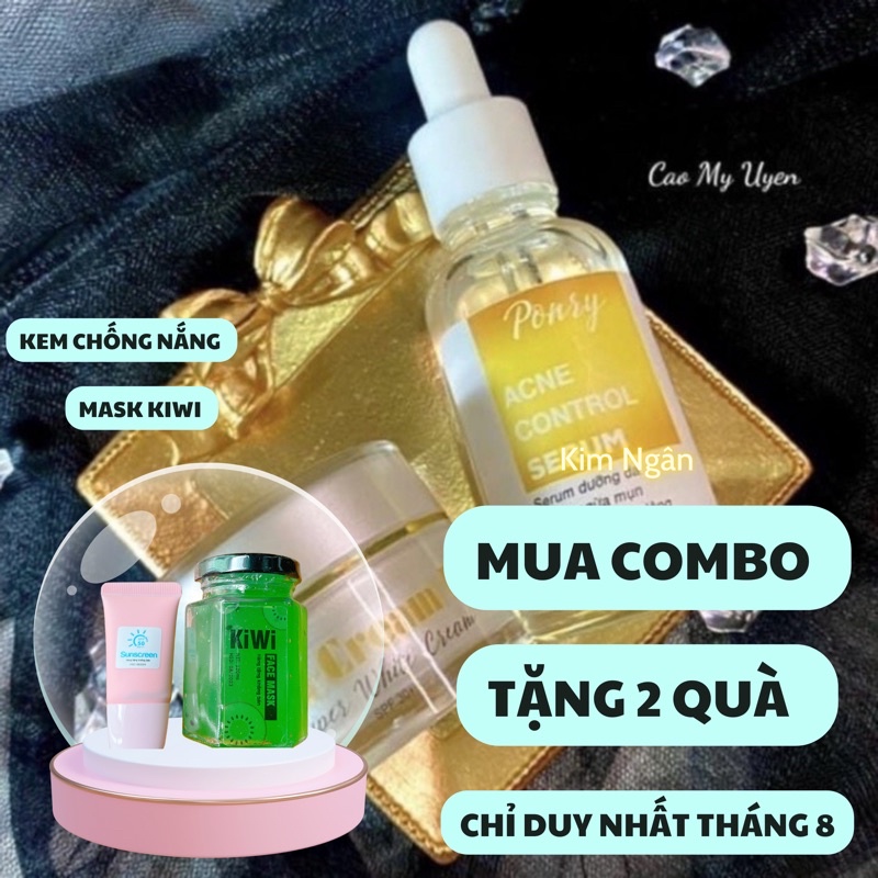 COMBO KEM FACE P1 & SERUM HA CHÍNH HÃNG PONRY (Combo nhỏ 5g- Combo to 10g)