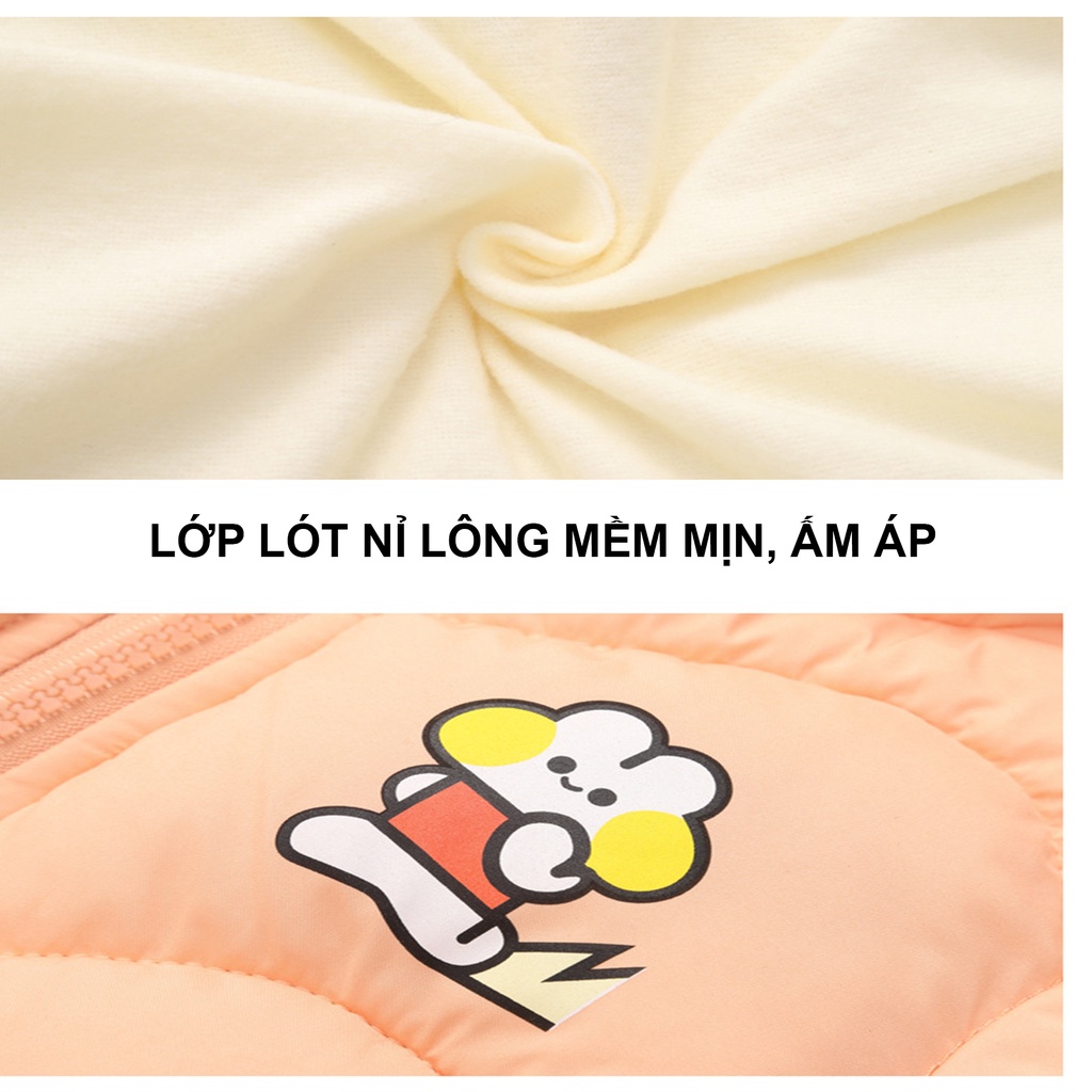 Áo khoác phao 3 lớp hàng Quảng Châu lót nỉ siêu ấm siêu nhẹ cho bé size 7- 16kg AD08