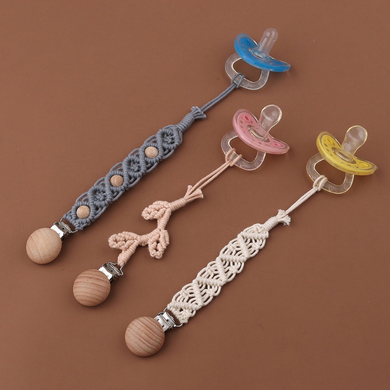 Giá Đỡ Núm Vú Giả Bằng Dây Cotton Dệt Handmade Dạng Kẹp Tiện Lợi Dành Cho Em Bé