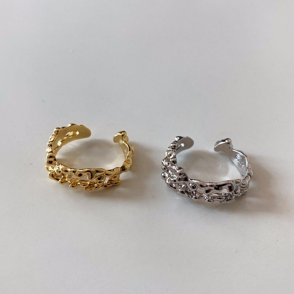 Nhẫn Thiết Kế Bất Đối Xứng Đơn Giản Phong Cách Punk Hàn Quốc Thời Trang Cho Nữ