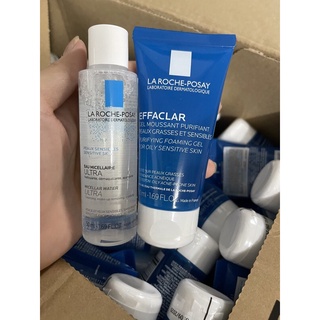Bộ Gel rửa mặt làm sạch & giảm nhờn La Roche-Posay 50ml & nước tẩy trang 50ml