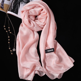 Khăn quàng cổ vải lanh chống nắng màu trơn thời trang mùa hè cho nữ