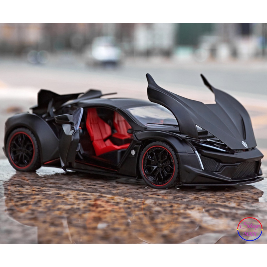 Mô hình xe bằng sắt Lykan Hypersport TẶNG KÈM BIỂN SỐ tỉ lệ 1:24 hãng Hengteng 2 màu