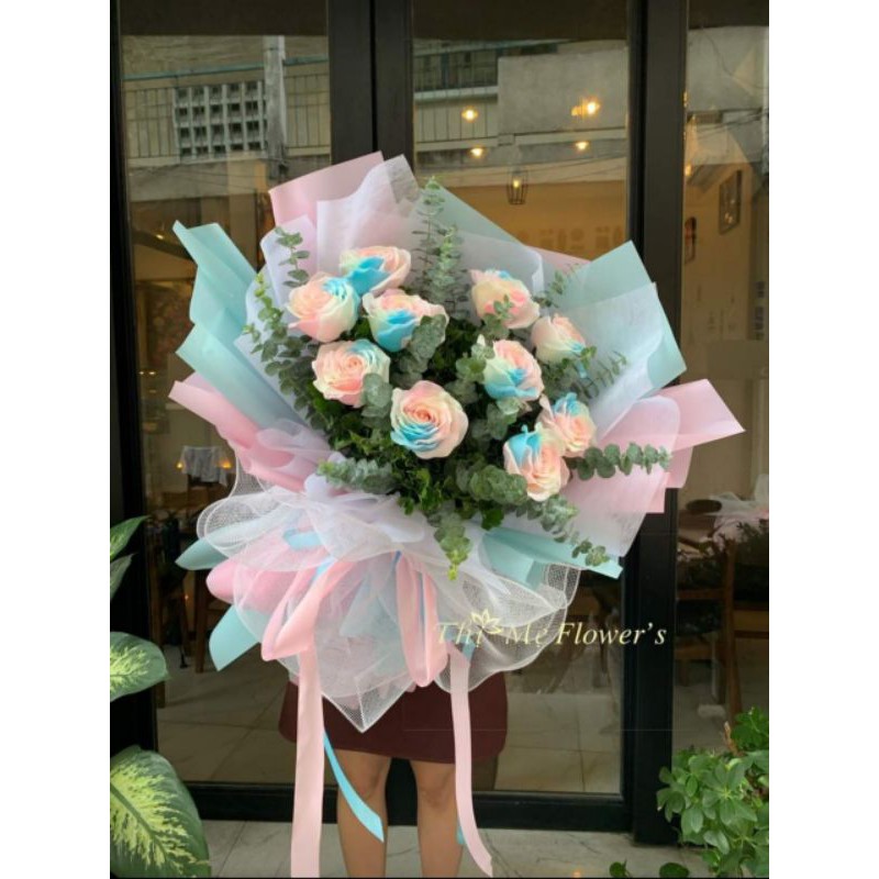 Hoa hồng sáp cầu vồng phát sáng ban đêm