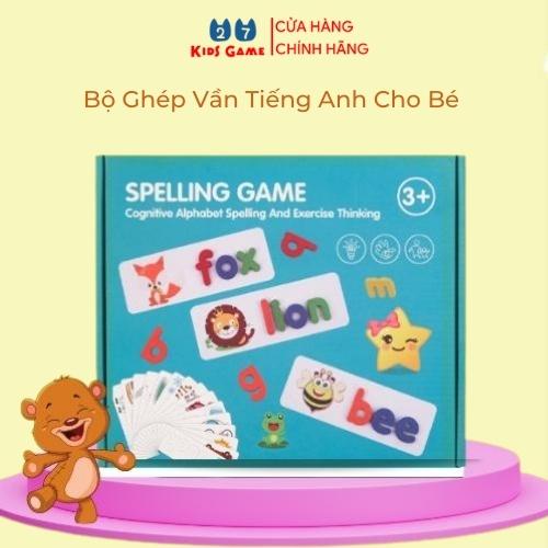 Bộ thẻ học thông minh chữ cái tiếng anh, Spelling game ghép xếp chữ tiếng anh cho bé-27KIDS GAME