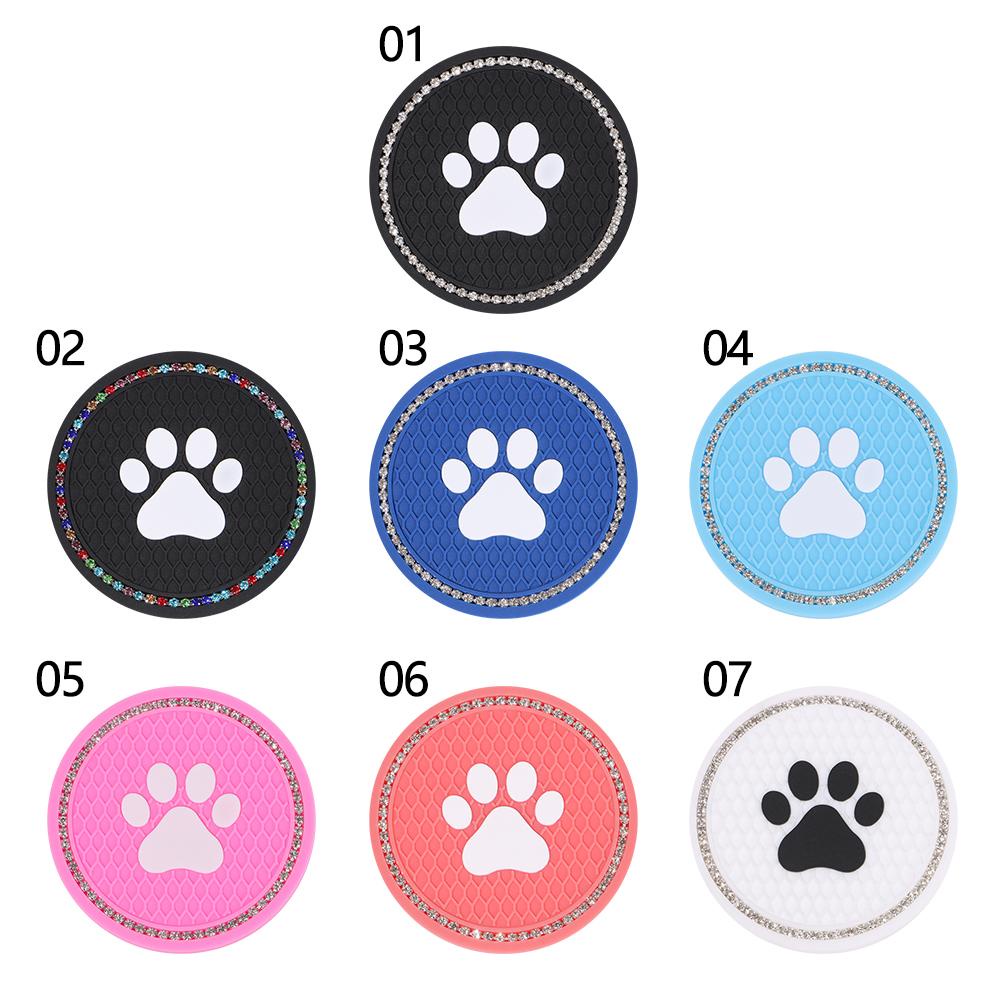 ESPO Thảm Lót Xe Hơi Bằng Silicone Hình Dấu Chân Chó Lấp Lánh Chống Trượt