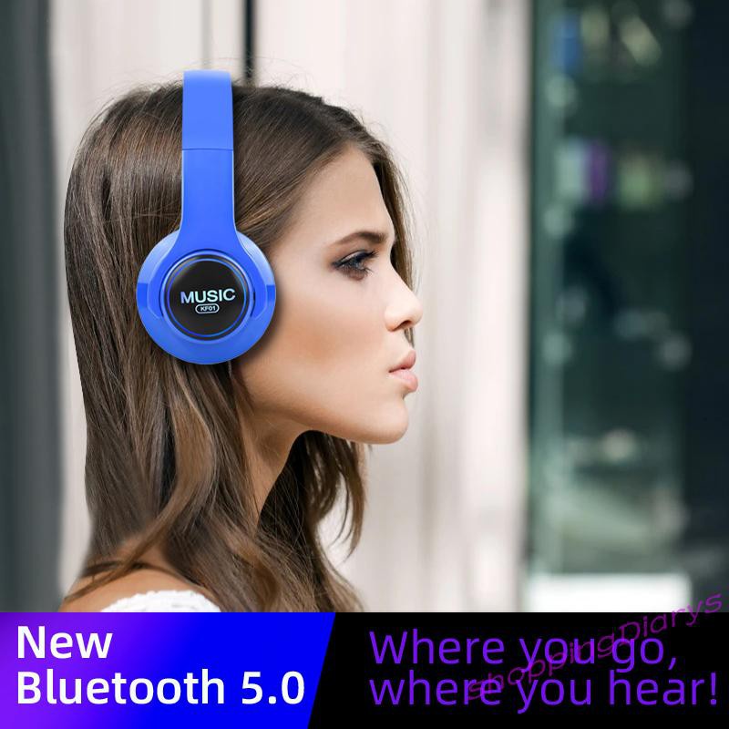 ✤Sh✤ KF01 Wireless Noise Cancelling Headphones RGB Over Ear Bluetooth Headset