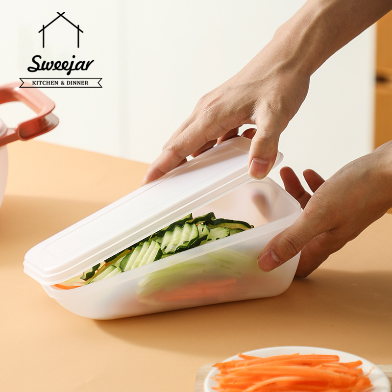 Dụng cụ bào rau củ SWEEJAR 3 lưỡi dao cắt kèm hộp đựng giữ rau củ tươi lâu 2 trong 1
