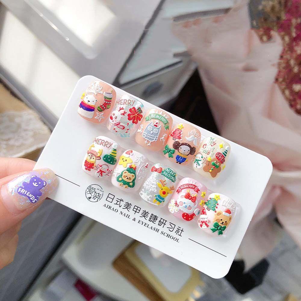 Đề Can 5D Hình Ông Già Noel Trang Trí Móng Tay DIY