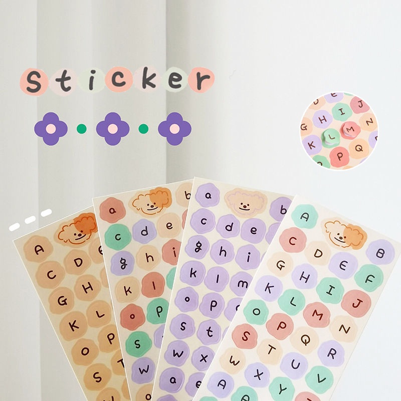 Miếng Dán Trang Trí Điện Thoại/ Sổ Tay Hình Chữ Cái Tiếng Anh Kiểu Hàn Quốc
