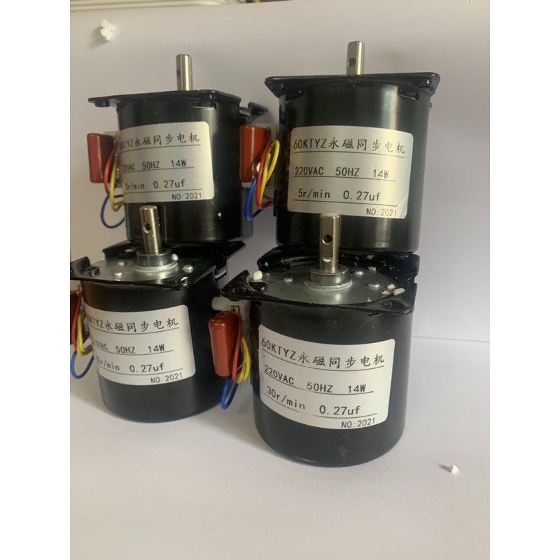 Mô tơ giảm tốc 220v 14W loại 5 vòng, 10 vòng, 15 vòng, 20 vòng/phút