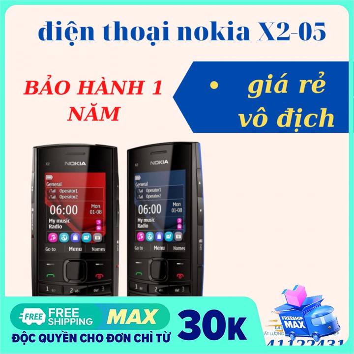 [GIÁ SỐC]Điện thoại cổ Nokia X2-05 bảo hành 1 NĂM