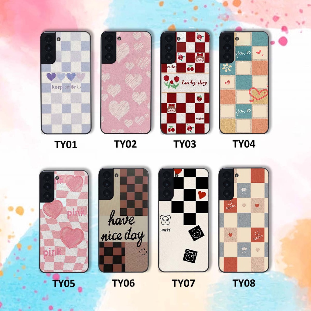 Ốp Samsung S21 / S21 Plus / S21+/ S21 FE caro trái tim cá tính, thời trang siêu đẹp, siêu phong cách