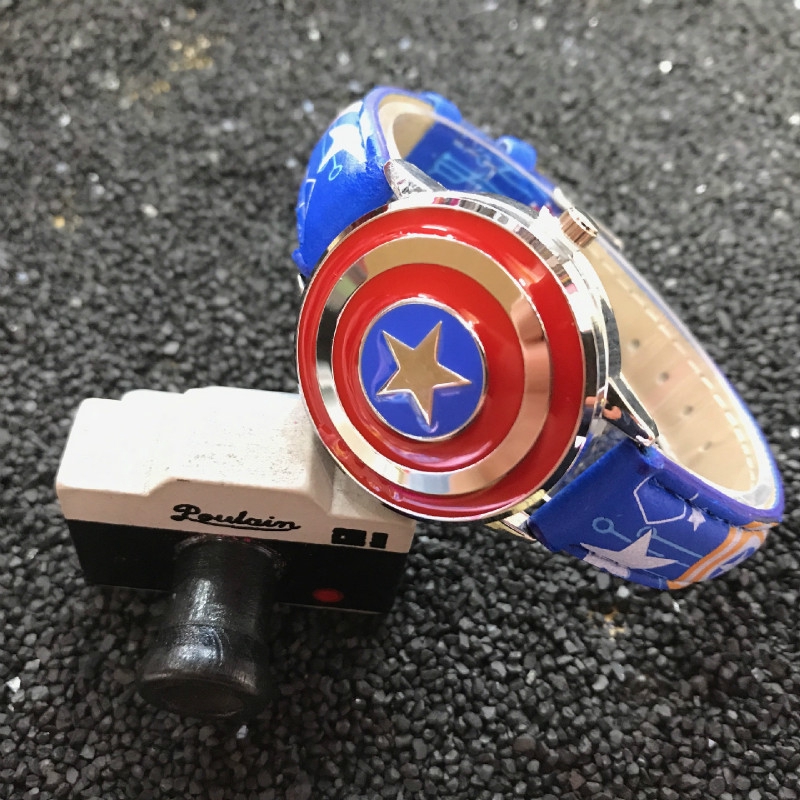 Avengers Captain America Jam Tangan Leather  Wrist Watch Watches Hàn Quốc Thạch Anh Unisex Kids Cao CẤp Thời Trang Trẻ Em | BigBuy360 - bigbuy360.vn