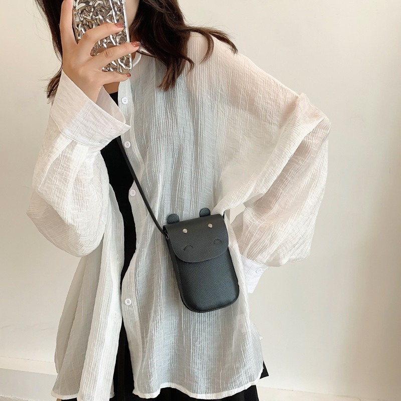 Túi Đeo Vai Mềm Hình Vuông Màu Trơn Thời Trang Mùa Hè NB00117