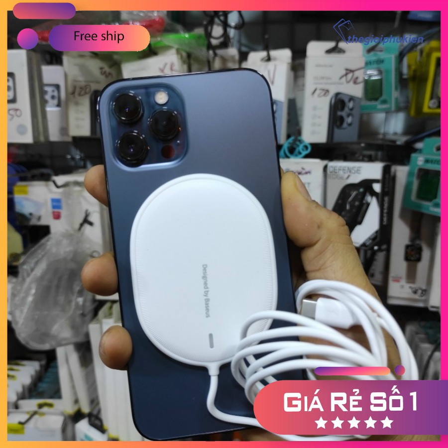 Đế Sạc Nhanh Không Dây 15W Có Nam Châm Cho Iphone 12/12Pro/Max Chính Hãng Baseus