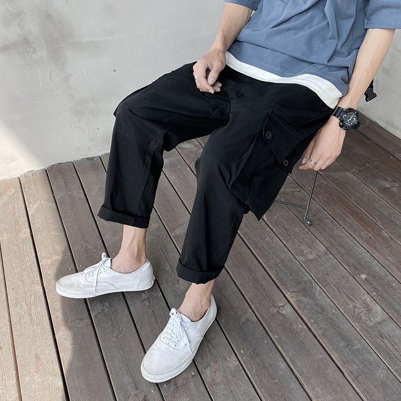 Quần Dài Ống Rộng Trơn Màu Đơn Giản Phong Cách Âu Mỹ Dành Cho Nam / Size S-3Xl | BigBuy360 - bigbuy360.vn