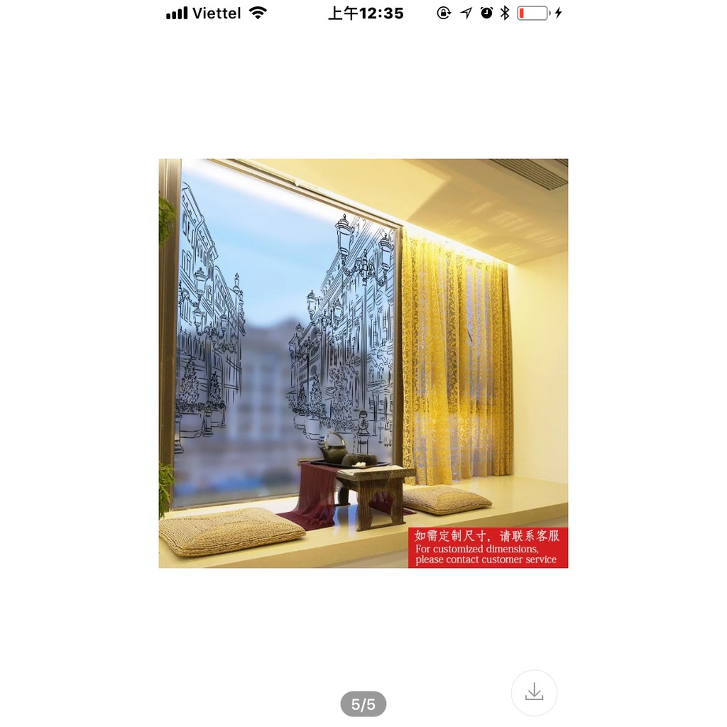 Decal trang trí kính cao cấp mẫu tranh vẽ nhà trắng đen