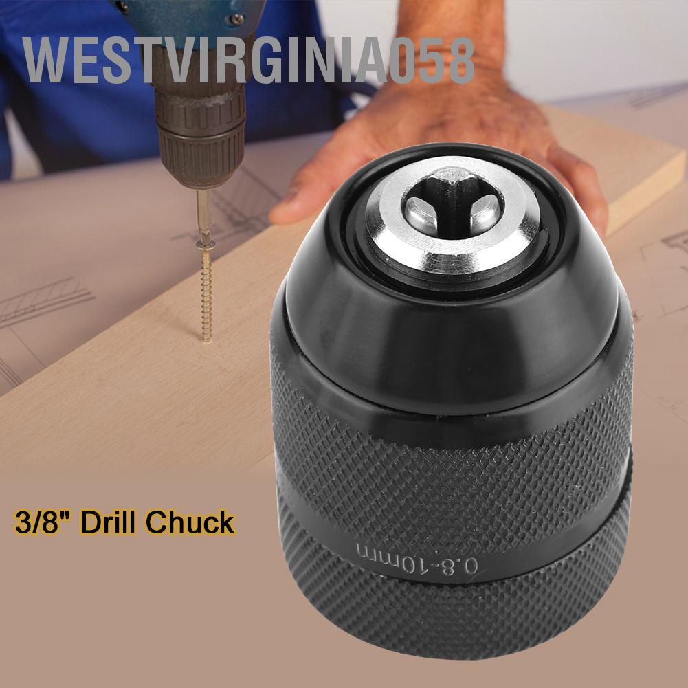 Westvirginia058 3/8 &quot;Chủ đề 0 8mm ‑ 10mm Chuck khoan kim loại không cần chìa khóa cho Máy điện cầm tay