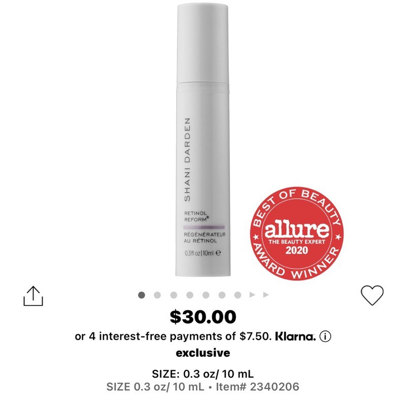 Sample Serum Shani Darden Retinol Reform® Gói 1ml