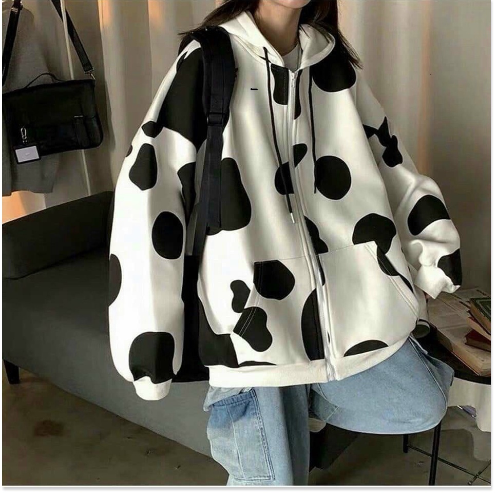 ÁO KHOÁC NỮ , ÁO KHOÁC FORM RỘNG 3D CON BÒ SỮA , MẪU HOT NHẤT HIỆN NAY DÀNH CHO CÁC BẠN TRẺ KME FASHION