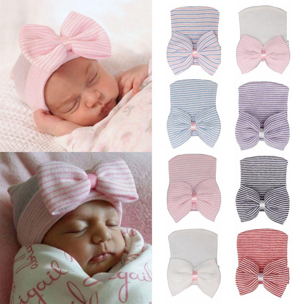 Mũ Beanie Họa Tiết Sọc Dễ Thương Dành Cho Bé