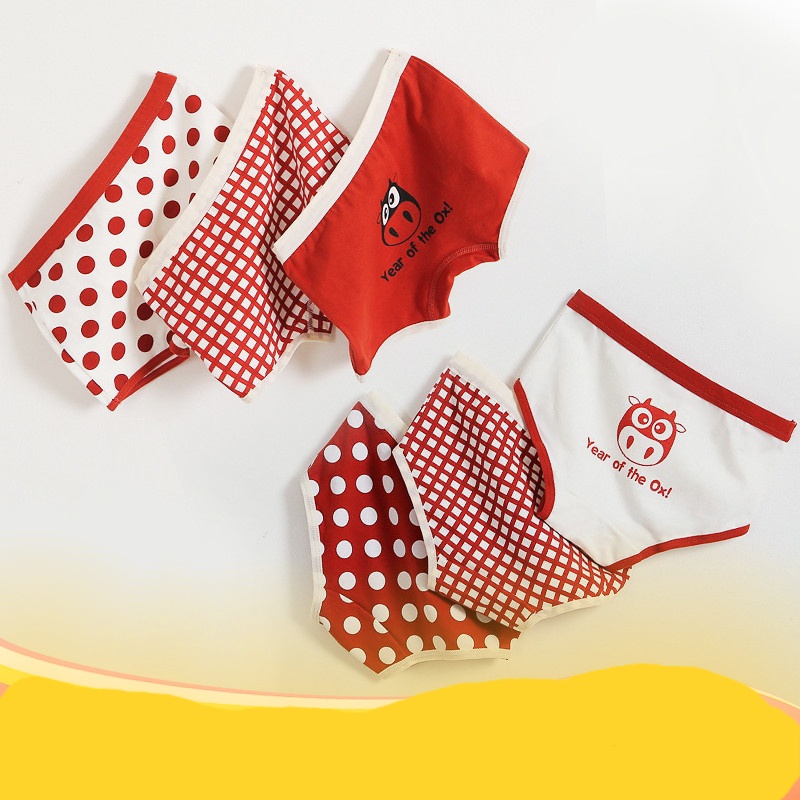 Chip đùi đỏ dễ thương cho bé gái sét 3 chiếc quần lót trẻ em siêu xinh