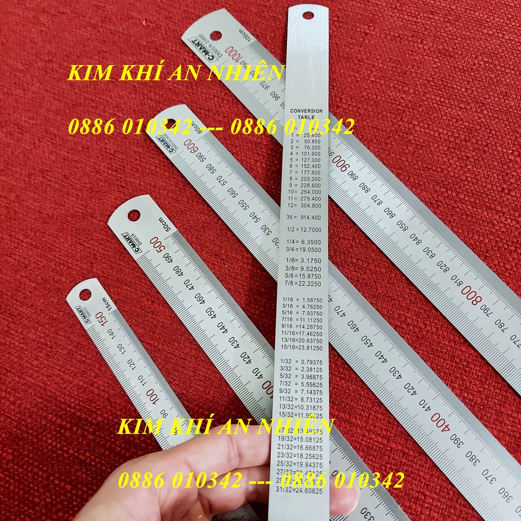 Thước lá 150mm 300mm 500mm 600mm 1000mm D0019 CMART